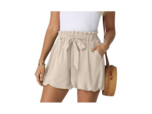 Freeoak Womens Summer Shorts Flowy Baggy Linen… Code