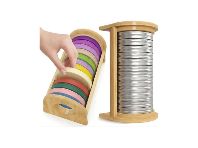 Kocwell Mason Jar Lid Organizer 2 Pack Bamboo… Code