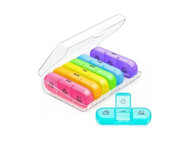 Hflyjpyw Pill Organizer 3 Times A Day Weekly Pill… Code