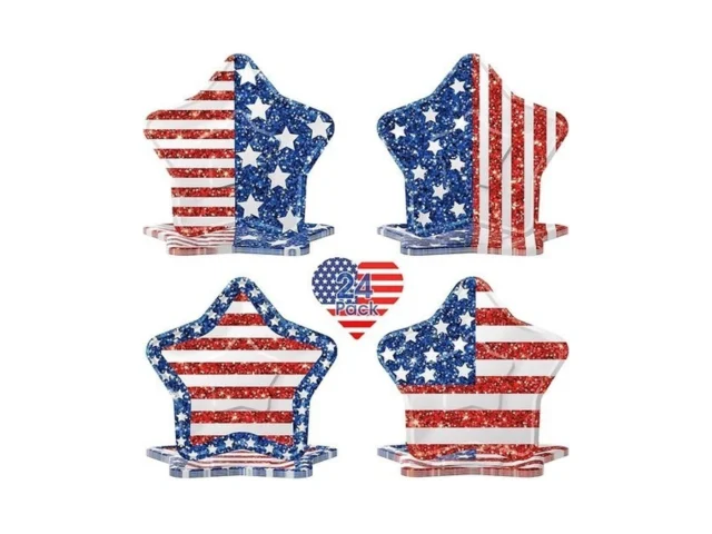 24 Pcs 4th Of July Paper Plates – American Flag… Code