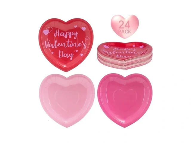 24 Pcs Happy Valentine S Day Plates – Red Pink… Code