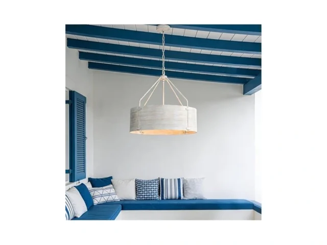 Kunlinzhu 22 Distressed White Drum Chandelier For… Code
