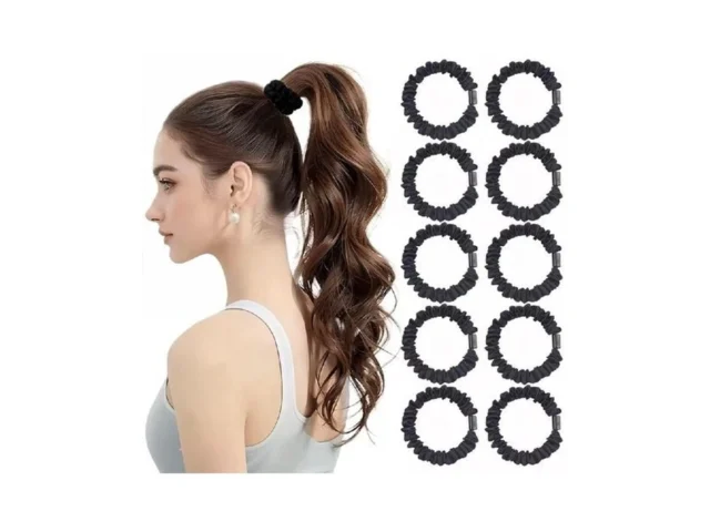 Nothstein 10 Pcs Black Small Satin Hair Ties No… Code