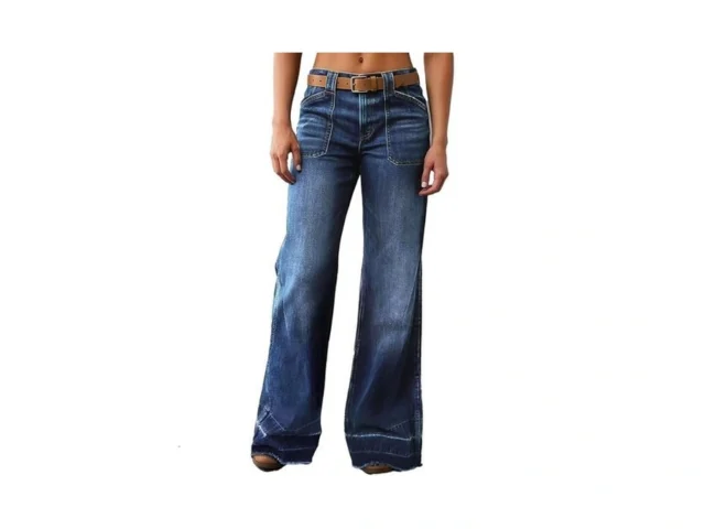 Flvsun Wide Straight Leg Stretchy Jeans For Women… Code