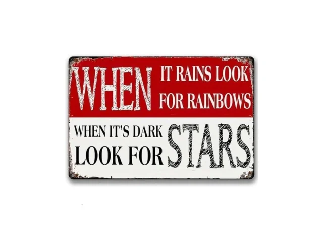 Arpilul Inspirational Tin Sign When It Rains Look… Code