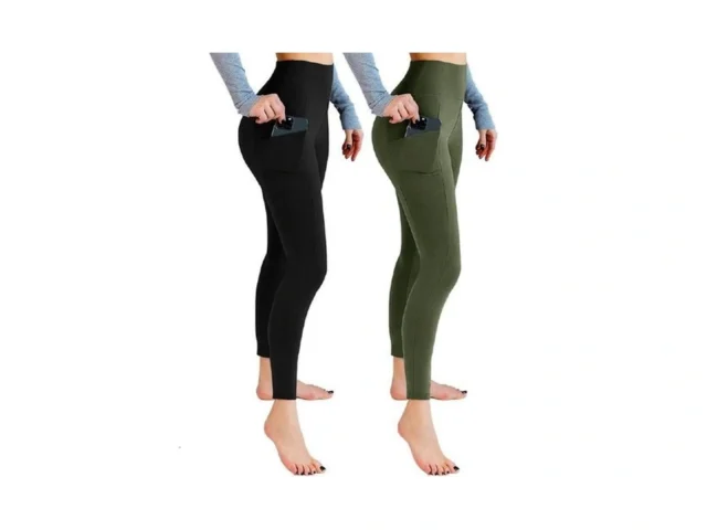 Leafigure 2 Packs Leggings With Pockets For Women… Code