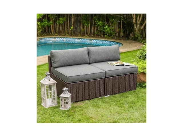 Cosiest 2-piece Outdoor Furniture Add-on Armless… Coupon