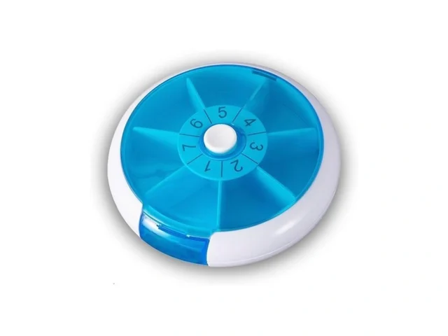 Weekly Medicine Pill Organizer – 7 Day Round Pill… Code