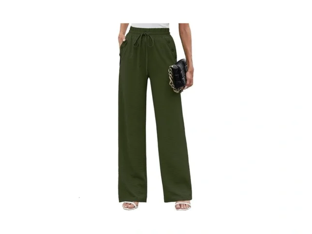 Heymoments Women Wide Leg Pants Olive X-large High… Code