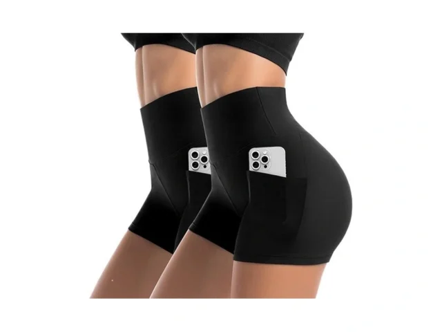 Leafigure 2 Pack Womens Biker Shorts With Pockets -… Code