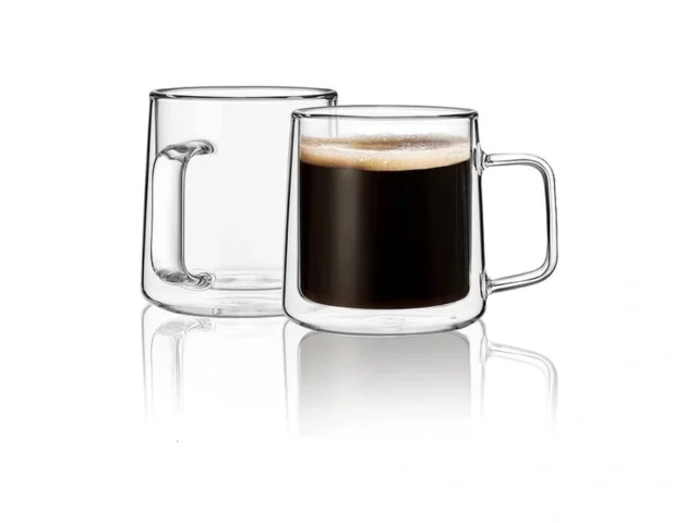 Cnglass 10oz Glass Coffee Mugs Double Wall… Code