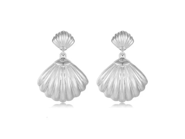 Hessawell Sliver Shell Dangle Earrings For Women… Code