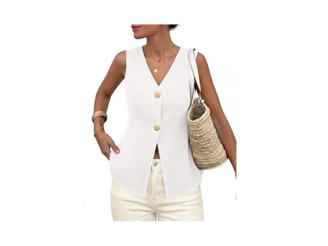 Prettygarden Womens Summer Sleeveless Suit Vest… Code