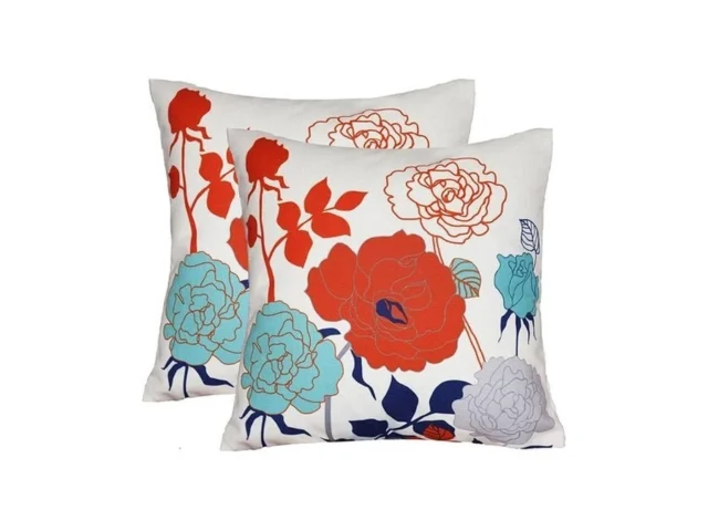 Sykting Burnt Orange Floral Pillow Covers 18×18 Set… Code