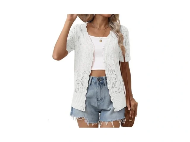 Zeagoo Women S Short Sleeve Summer Cardigan V-neck… Code