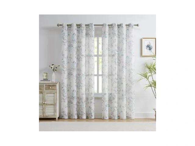 Randall Leaf Print Sheer Window Curtains 84 Inches… Coupon