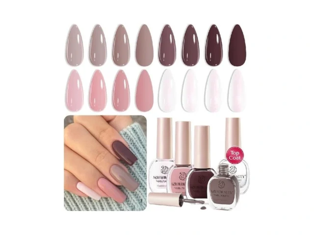 Azurebeauty Nail Polish Set 4 Colors Brown Pink… Code