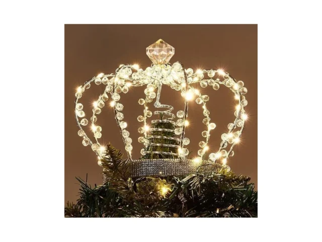 Peiduo Christmas Jeweled Crown Tree Topper Light Up…