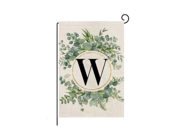 Wyooxoo Monogram Letter W Floral Garden Flag 12×18… Code