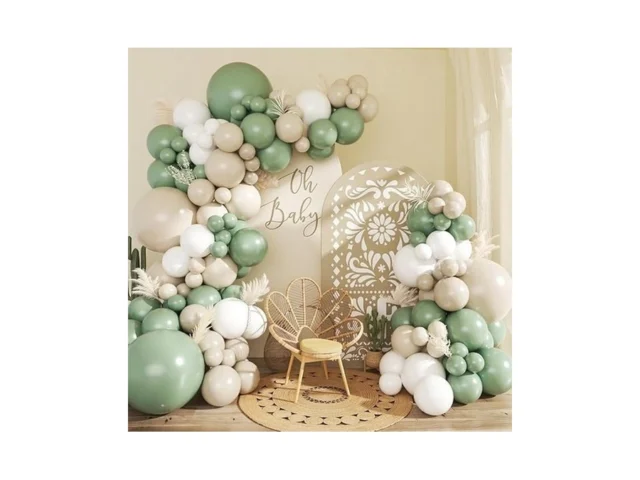 Crossfingers Sage Green White Balloon Garland Arch… Code