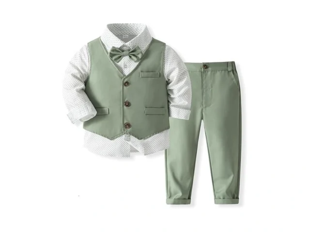 Baby Boys 4-piece Set With Dress Shirt Vest Pants… Coupon