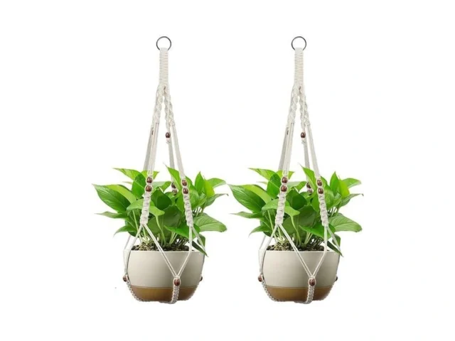 Uslai Macrame Plant Hanger Indoor Outdoor Fits 4 To… Code