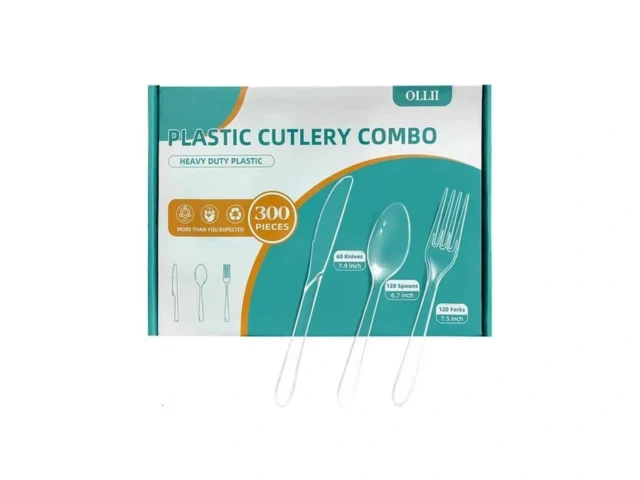 Ollii Plastic Silverware 300 Count Heavy Duty… Code