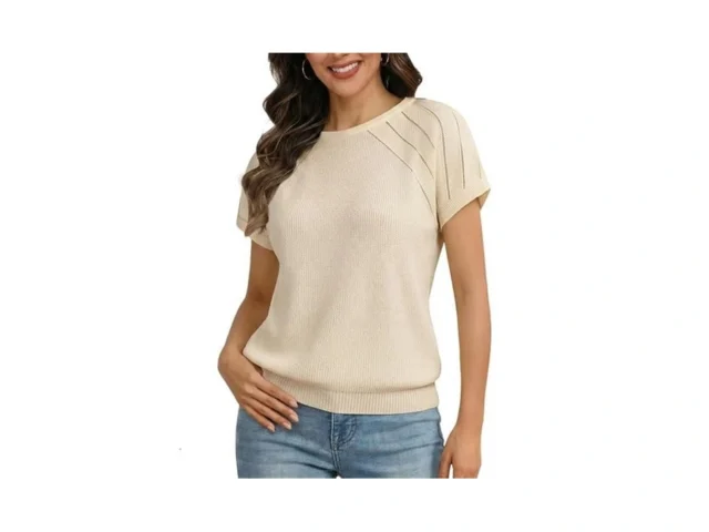 Cicibird Short Sleeve Sweater For Women Round Neck… Code