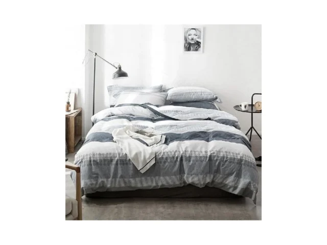 Mixinni Gray Striped Comforter King Size Modern… Coupon