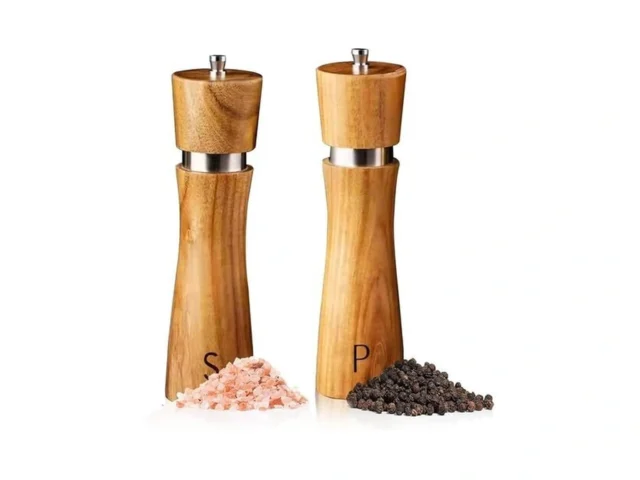 Wooden Salt And Pepper Grinder Set 8 Inches… Code