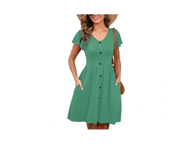 Heymoments Women Summer Dress Malachite Green… Code