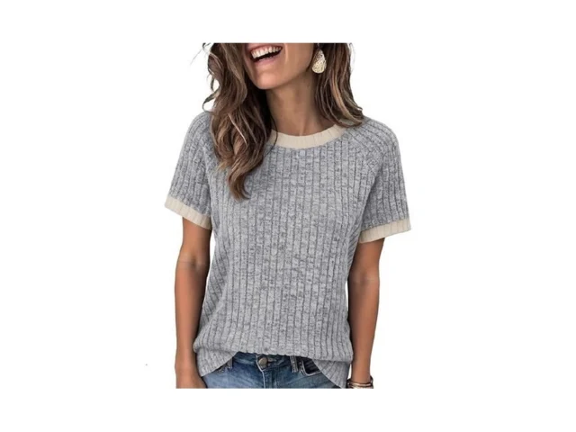 Anrabess Womens Tops Summer Short Sleeve Shirts… Code