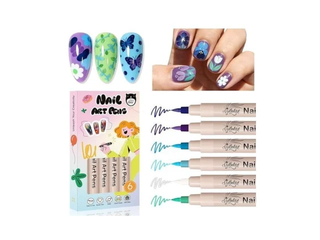 6 Colors Nail Art Pens Set – 3d Nail Polish Pens 0… Code