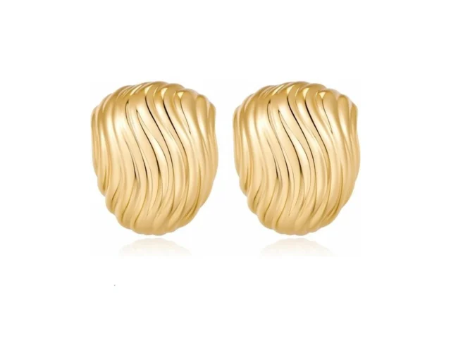 Hessawell Gold Statement Stud Earrings For Women… Code