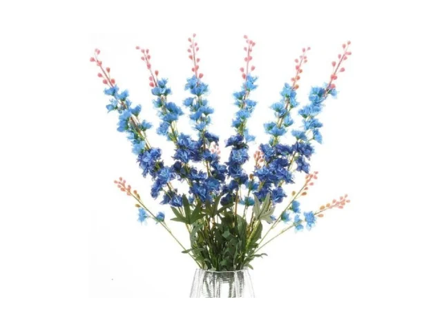 Liluyto 6pcs Blue Delphinium Artificial Flowers… Code