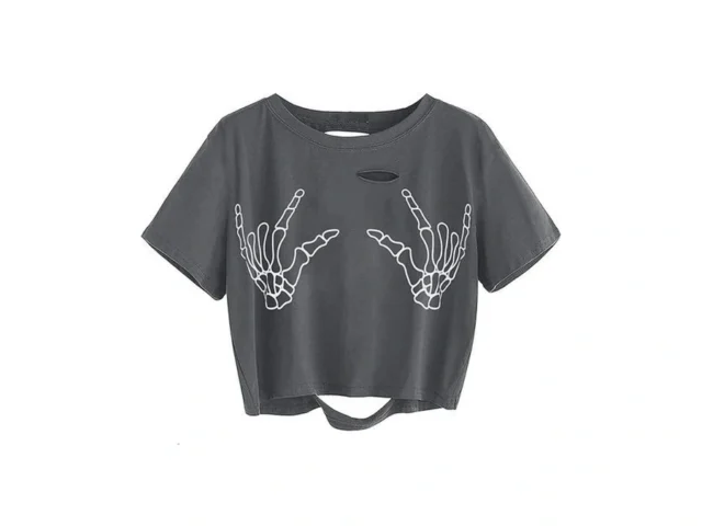 Avanova Women S Short Sleeve Distressed Crop Top… Code