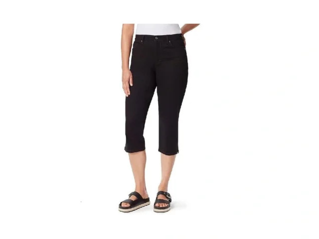 Gloria Vanderbilt Womens Amanda Capri Jeans Black 20 Us