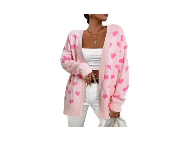 Heart Cardigan Valentines Sweater Women Valentine… Code