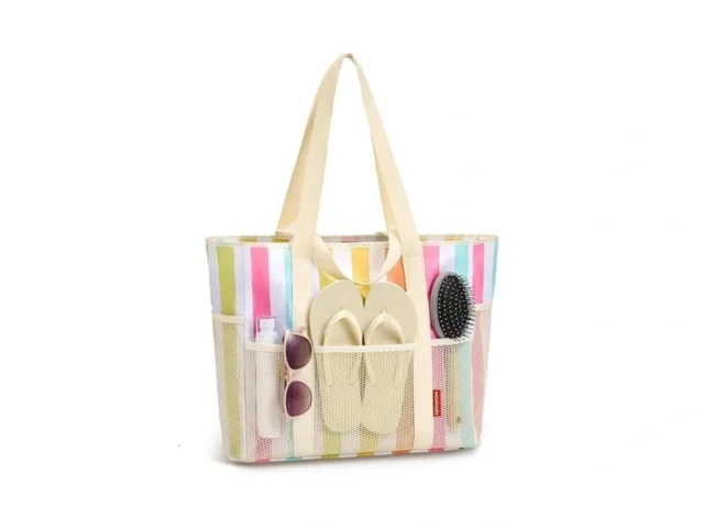 Woomada Large Mesh Beach Tote -tote Bag For Towels… Code