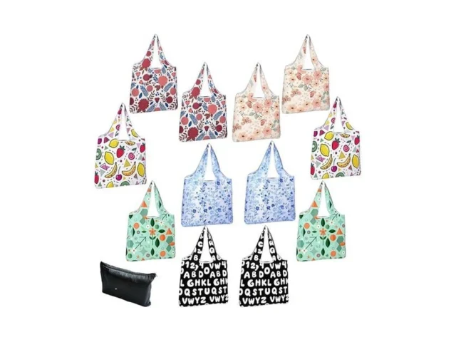Ruipbote Foldable Reusable Grocery Bags 12 Pack… Code