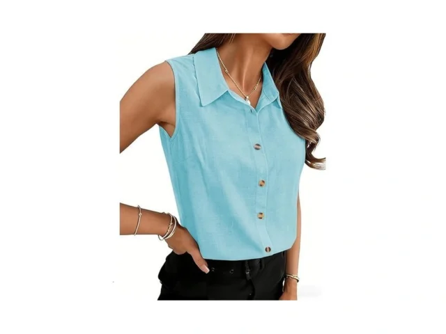 Dookttker Womens Cotton Linen Button Down Shirts… Code