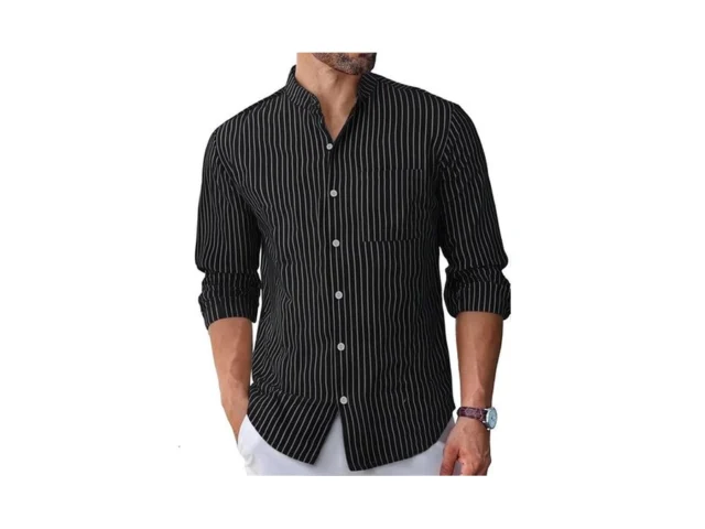 Bayamo Men S Button-down Striped Shirts Casual Long… Code