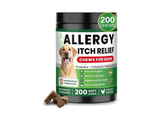 Dog Allergy Relief Chews Supplement With Probiotics…