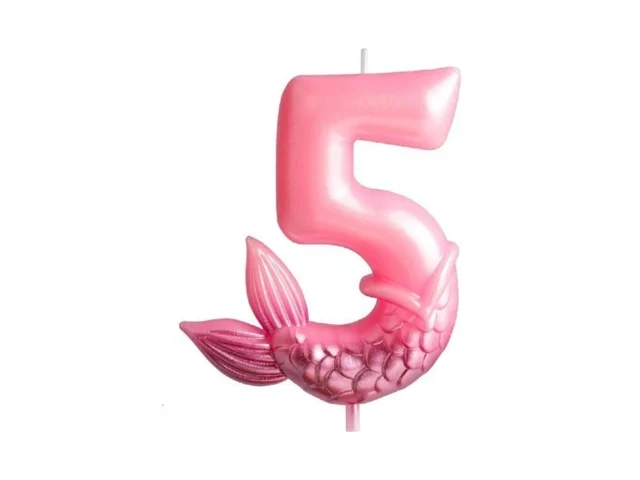 Birthday Candles Numbers 5 Candle Mermaid Birthday… Code