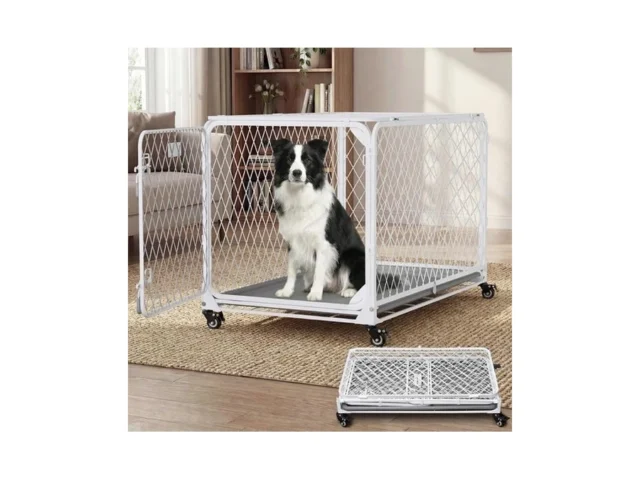 36 Inch Collapsible Dog Crate With Diamond Mesh… Code