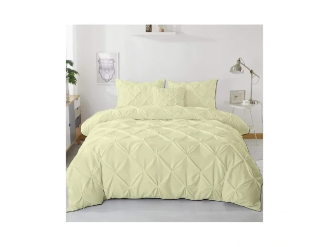 Ebeddy Linens Pinch Pleated Pintuck Duvet Cover Set…