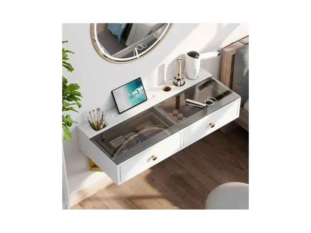 Ieo 31 5 Floating Desk Glass Top Wall – Mounted… Code