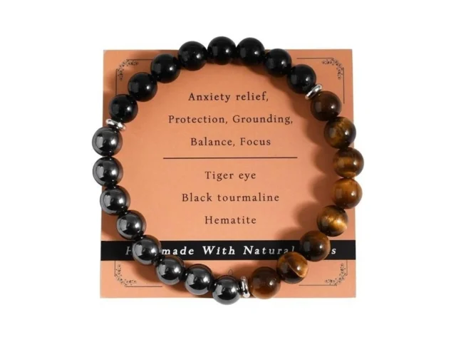 Gracayfr Tiger Eye Black Tourmaline Bracelet… Code