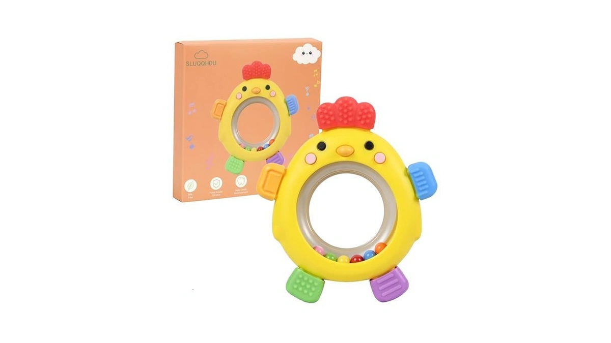 Amazon code: Baby Teether Rattle Toy Babies Teething