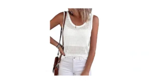 Totatuit Womens Summer Knit Sweater Tank Tops Round… Code